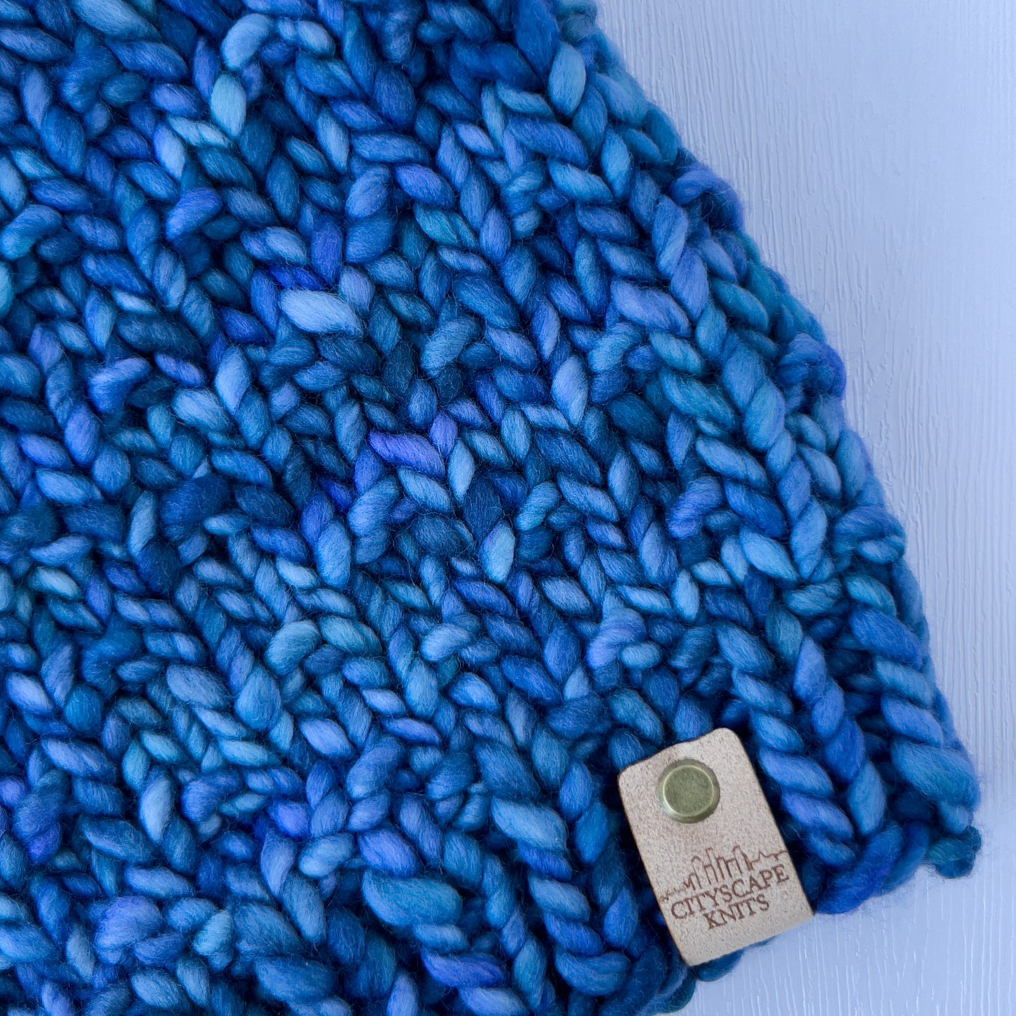 Heavyweight Merino Wool Beanie-Azules