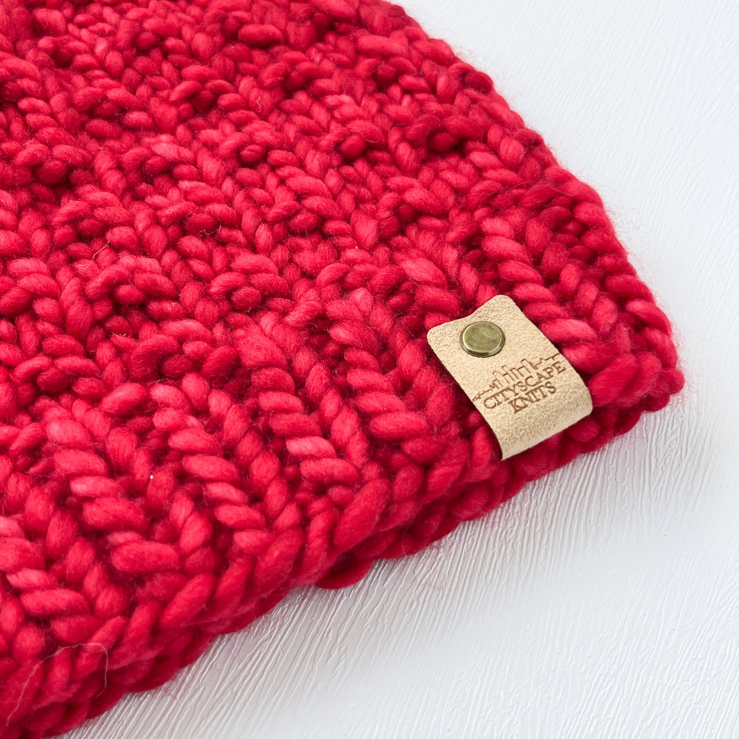 Heavyweight Merino Wool Beanie-Red