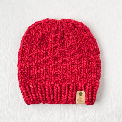 Heavyweight Merino Wool Beanie-Red