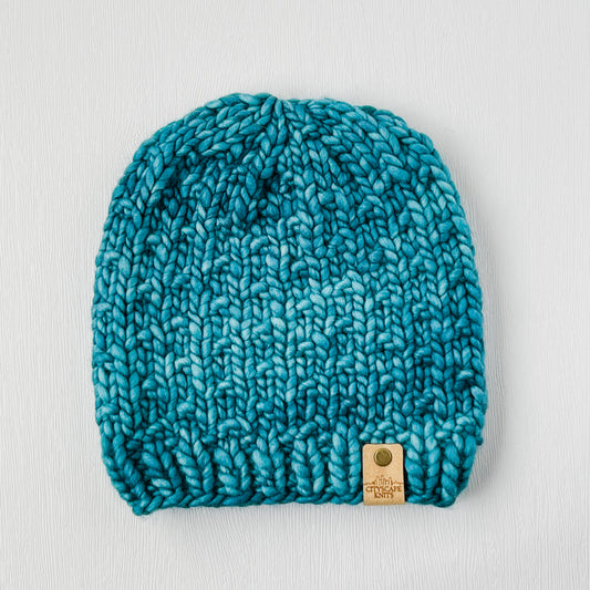 Heavyweight Merino Wool Beanie-Reflecting Pool