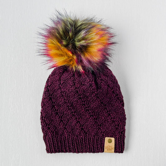 Merino Wool Joy Ride Beanie-Black Cherry