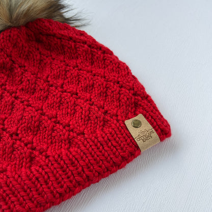 Merino Wool JR Beanie-Red (Wholesale)