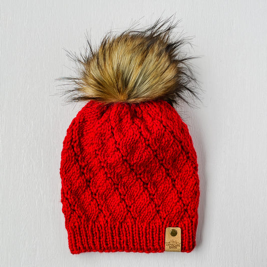 Merino Wool Joy Ride Beanie-Red