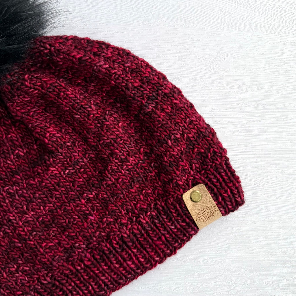 Lightweight Merino Wool Beanie-Cereza