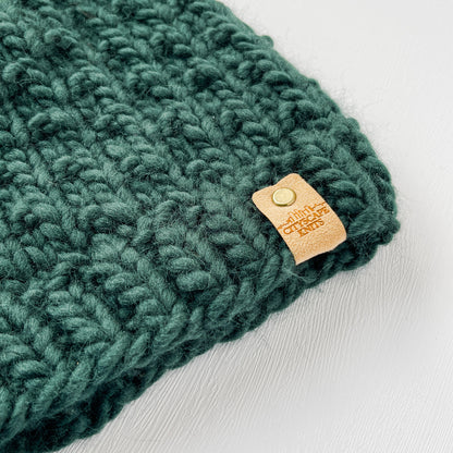 Heavyweight Peruvian Wool Beanie-Forest Green