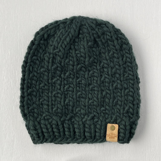 Heavy Peruvian Wool Beanie-Forest Green (Wholesale)