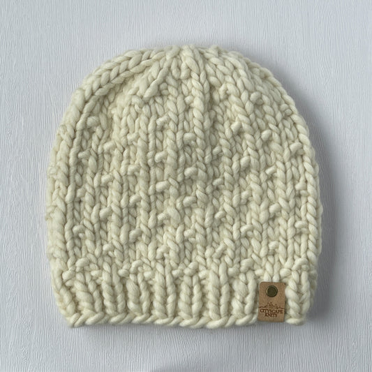 Heavy Peruvian Wool Beanie-Natural (Wholesale)