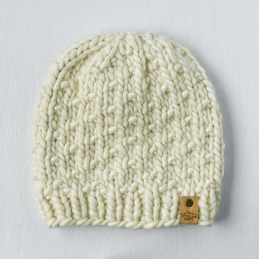 Heavyweight Peruvian Wool Beanie-Natural