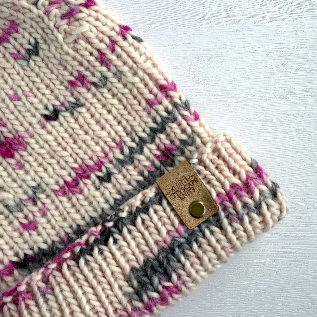 Peruvian Wool Hipster Beanie-Flamingo