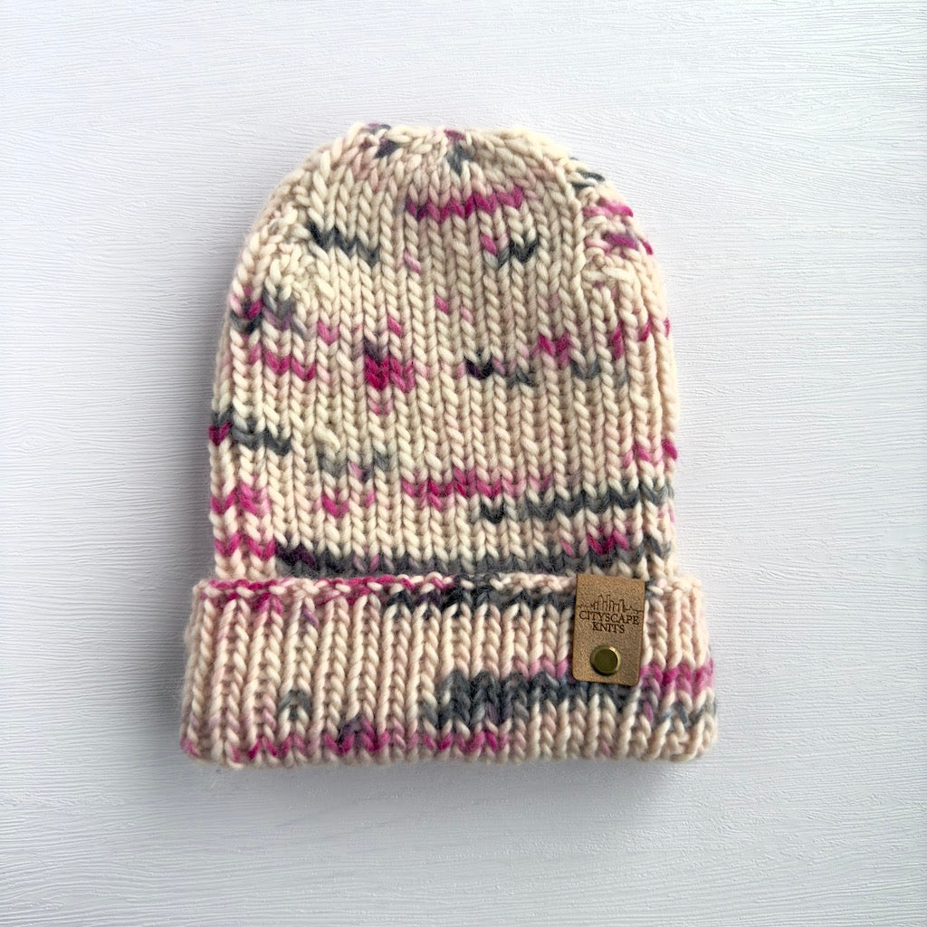 Peruvian Wool Hipster Beanie-Flamingo