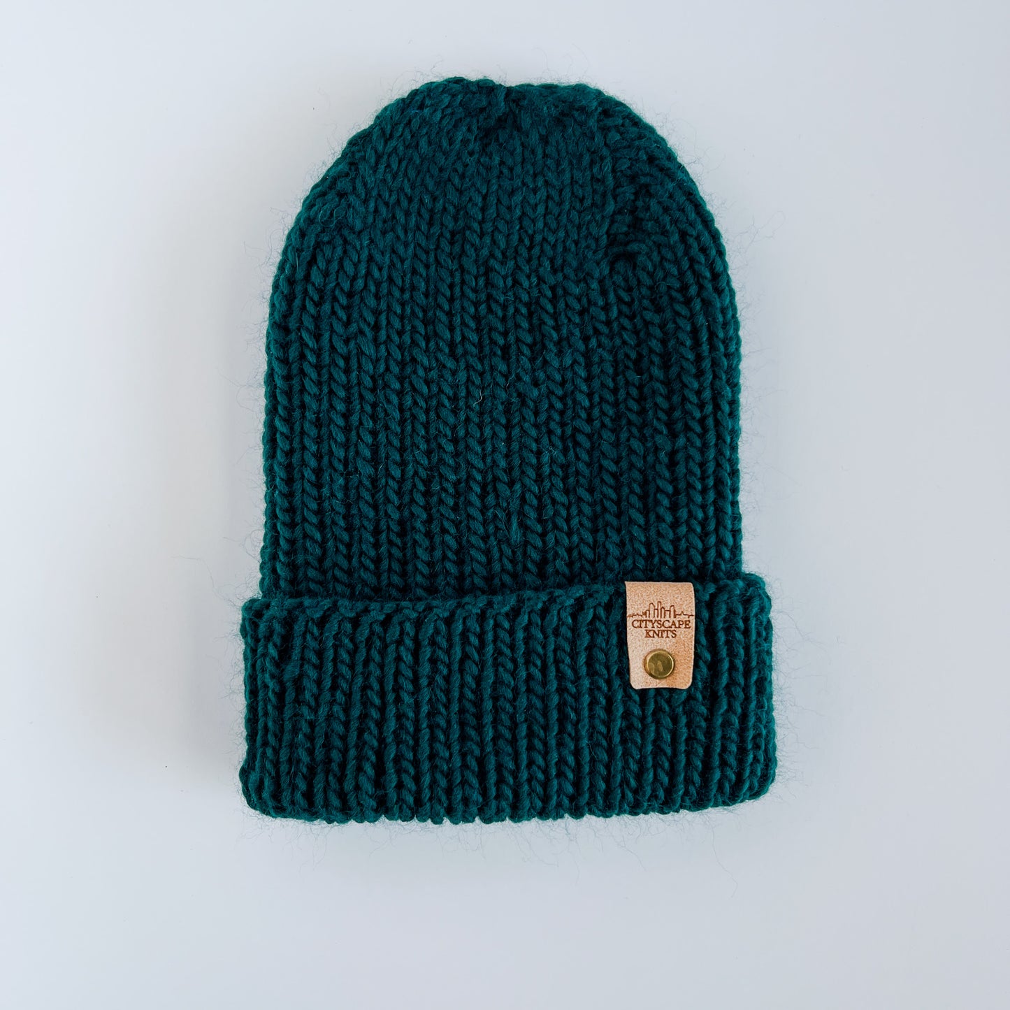 Peruvian Wool Hipster Beanie-Forest Green