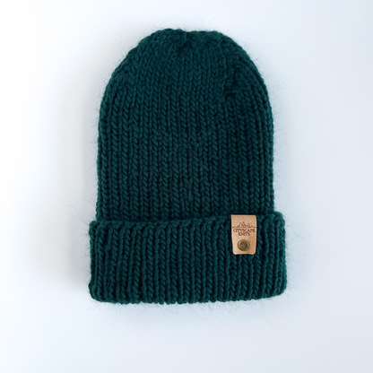 Peruvian Wool Hipster Beanie-Forest Green (Wholesale)