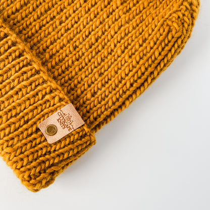 Peruvian Wool Hipster Beanie-Ochre