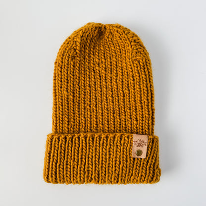 Peruvian Wool Hipster Beanie-Ochre