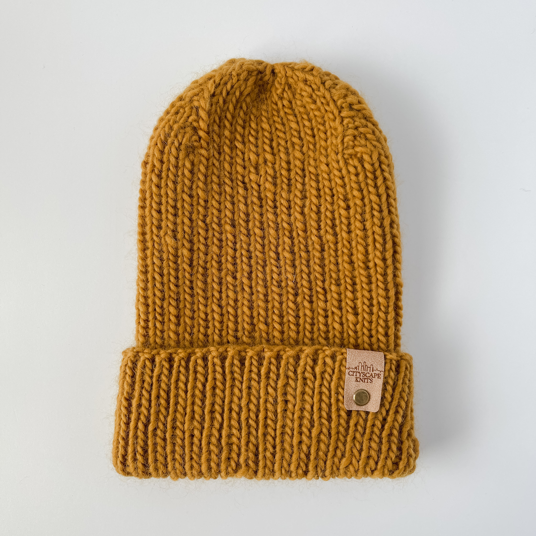 Peruvian Wool Hipster Beanie-Ochre (Wholesale)