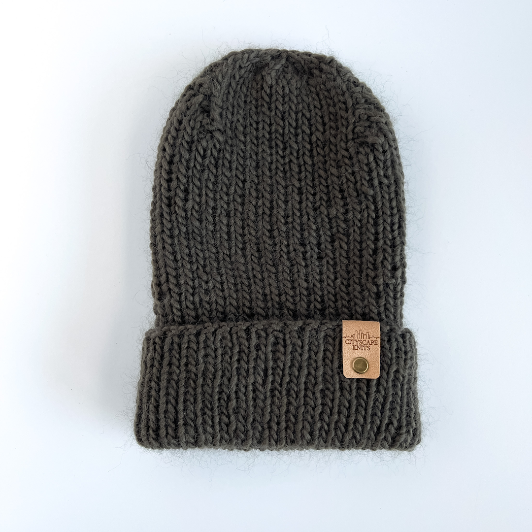 Peruvian Wool Hipster Beanie-Olive (Wholesale)