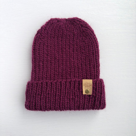 Peruvian Wool Hipster Beanie-Wine